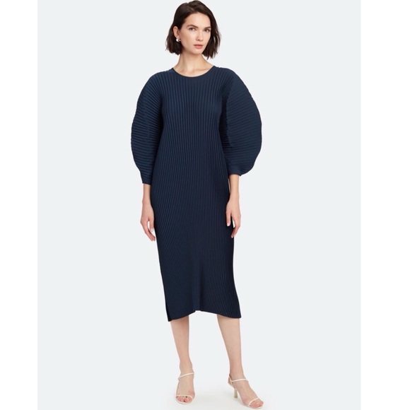 Stylein Dresses & Skirts - NWT Stylein Isadora Pleated Midi Dress-Navy Blue